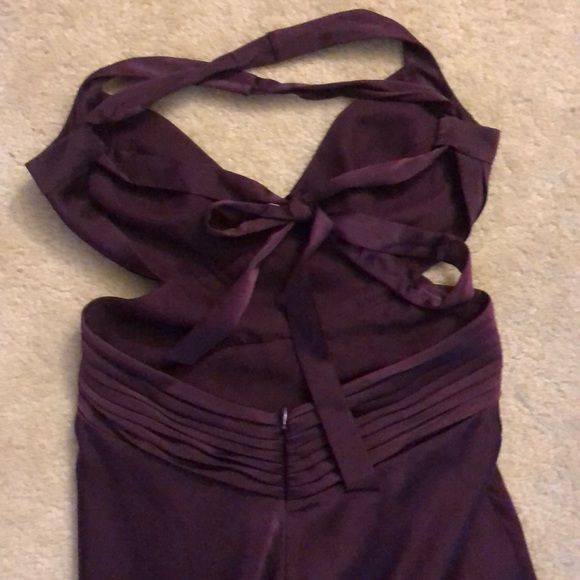 Purple long satin gown NWOT - Picture 3 of 6